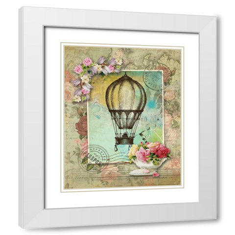 Balloon 10 White Modern Wood Framed Art Print with Double Matting by Nobleworks, Inc.
