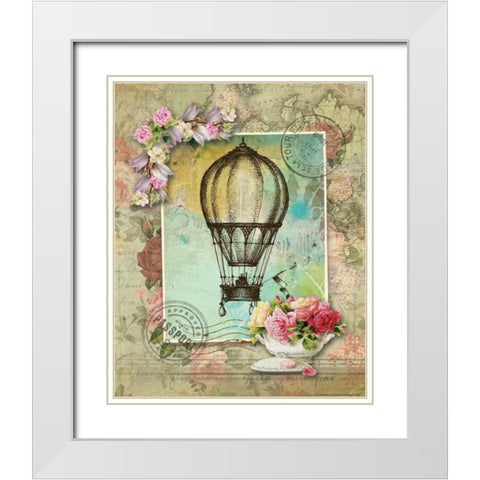 Balloon 10 White Modern Wood Framed Art Print with Double Matting by Nobleworks, Inc.