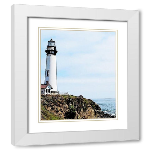 Lighthouse #1 White Modern Wood Framed Art Print with Double Matting by Segal, Alan