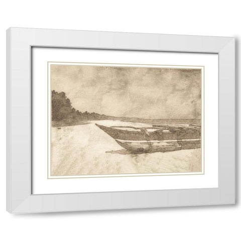 Waiting For Tide White Modern Wood Framed Art Print with Double Matting by Segal, Alan