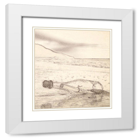 The Message White Modern Wood Framed Art Print with Double Matting by Segal, Alan