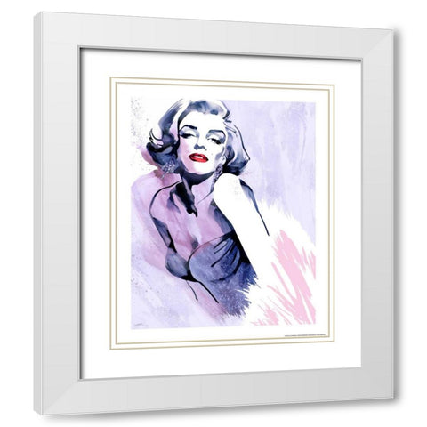 Marilyns Pose White Modern Wood Framed Art Print with Double Matting by Rahim, Ellie