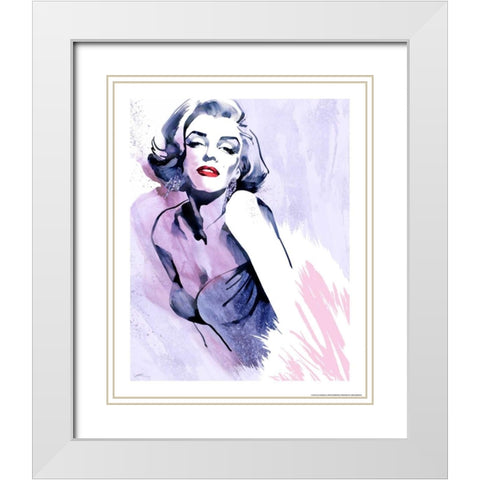 Marilyns Pose White Modern Wood Framed Art Print with Double Matting by Rahim, Ellie