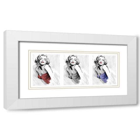 Three Faces Of Marilyn White Modern Wood Framed Art Print with Double Matting by Rahim, Ellie