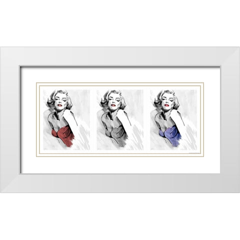 Three Faces Of Marilyn White Modern Wood Framed Art Print with Double Matting by Rahim, Ellie