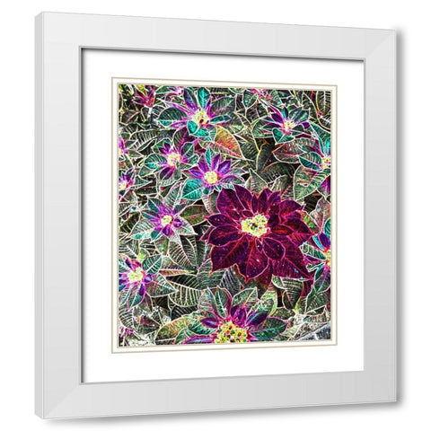 Boquet White Modern Wood Framed Art Print with Double Matting by Khilnani, Rajiv