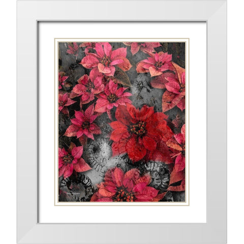 Red Boquet White Modern Wood Framed Art Print with Double Matting by Khilnani, Rajiv