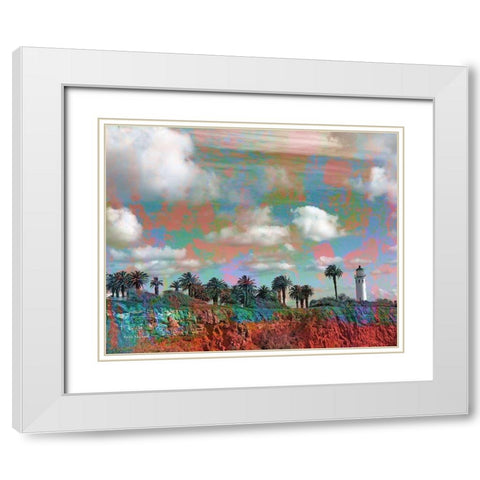 Light House White Modern Wood Framed Art Print with Double Matting by Khilnani, Rajiv