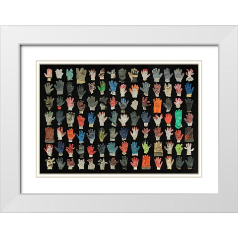 Work Gloves White Modern Wood Framed Art Print with Double Matting by Rosenthal, Barry