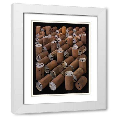 Beer Cans White Modern Wood Framed Art Print with Double Matting by Rosenthal, Barry
