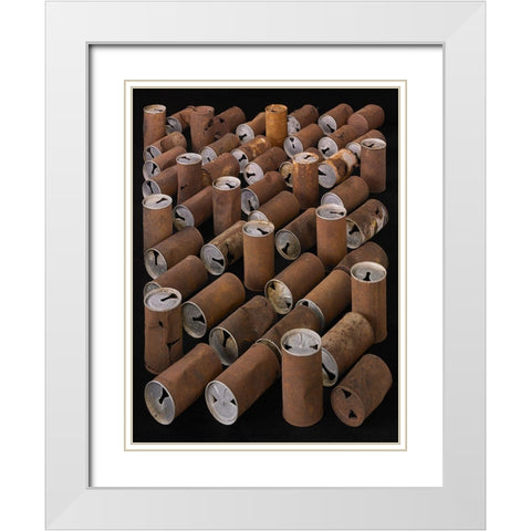 Beer Cans White Modern Wood Framed Art Print with Double Matting by Rosenthal, Barry