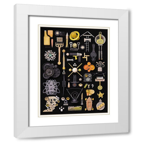 The Grid White Modern Wood Framed Art Print with Double Matting by Rosenthal, Barry