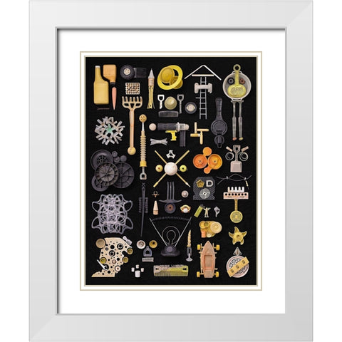 The Grid White Modern Wood Framed Art Print with Double Matting by Rosenthal, Barry