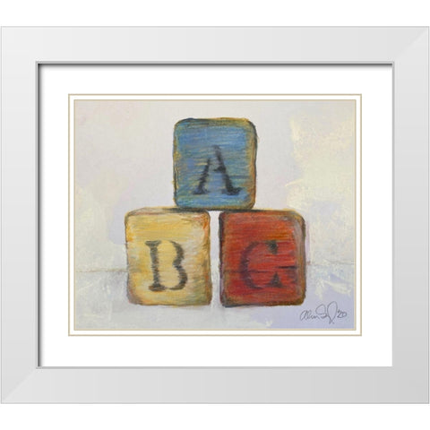 ABC White Modern Wood Framed Art Print with Double Matting by Segal, Alan