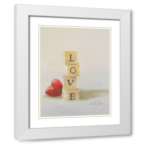 Love  White Modern Wood Framed Art Print with Double Matting by Segal, Alan