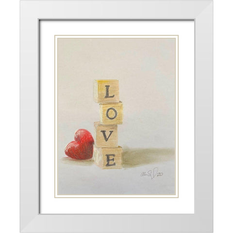 Love  White Modern Wood Framed Art Print with Double Matting by Segal, Alan