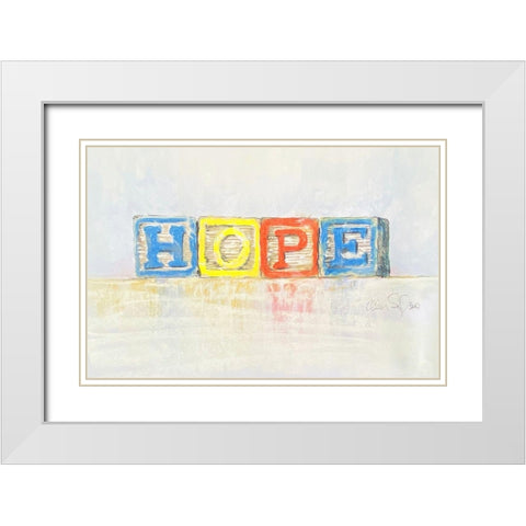 Hope White Modern Wood Framed Art Print with Double Matting by Segal, Alan