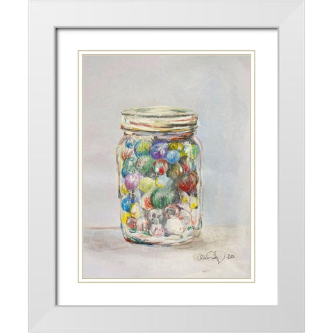 Marble Jar White Modern Wood Framed Art Print with Double Matting by Segal, Alan