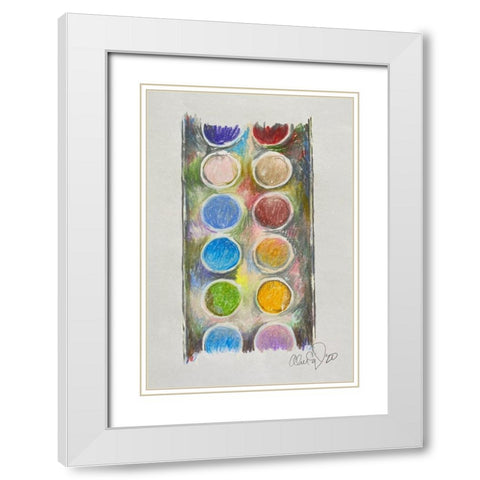 Waterpaint White Modern Wood Framed Art Print with Double Matting by Segal, Alan