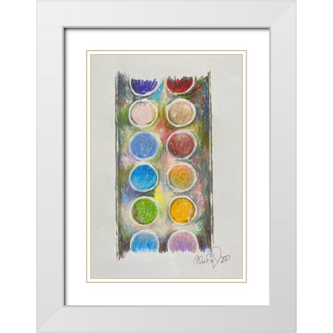 Waterpaint White Modern Wood Framed Art Print with Double Matting by Segal, Alan