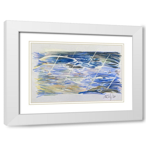 Rain Drops White Modern Wood Framed Art Print with Double Matting by Segal, Alan