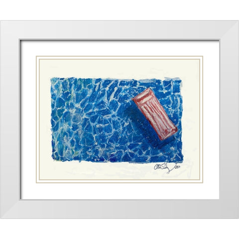 Red Raft White Modern Wood Framed Art Print with Double Matting by Segal, Alan