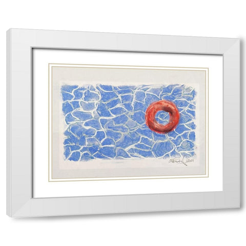Red Raft #2 White Modern Wood Framed Art Print with Double Matting by Segal, Alan