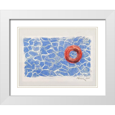 Red Raft #2 White Modern Wood Framed Art Print with Double Matting by Segal, Alan