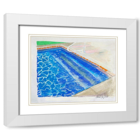 Shallow End White Modern Wood Framed Art Print with Double Matting by Segal, Alan