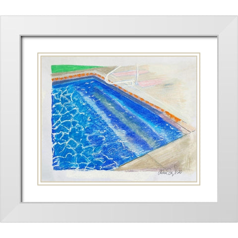 Shallow End White Modern Wood Framed Art Print with Double Matting by Segal, Alan