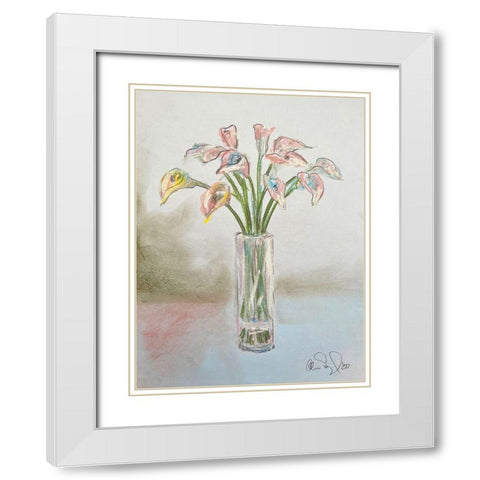 Pinks White Modern Wood Framed Art Print with Double Matting by Segal, Alan