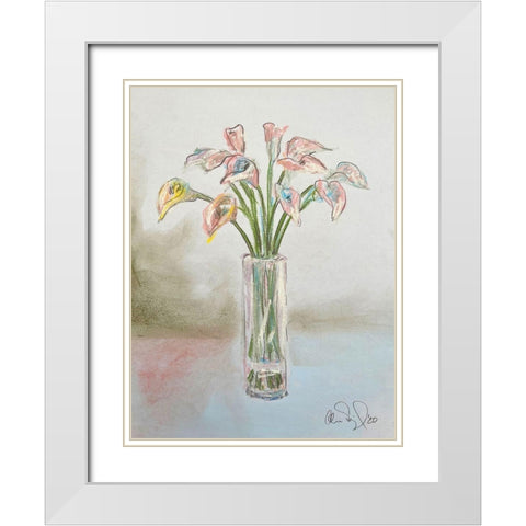 Pinks White Modern Wood Framed Art Print with Double Matting by Segal, Alan