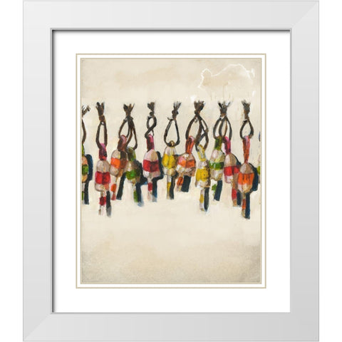 Bouys White Modern Wood Framed Art Print with Double Matting by Sokal, Patti