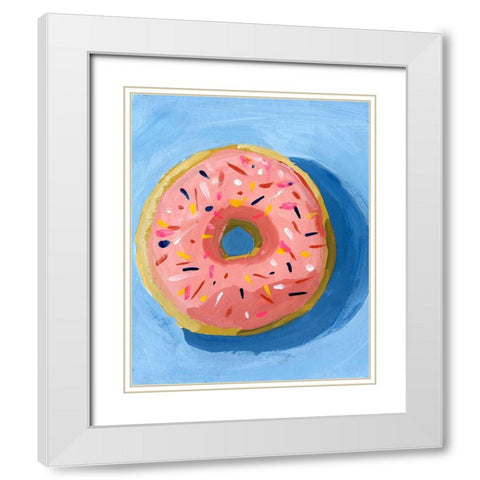 Donut White Modern Wood Framed Art Print with Double Matting by Sokal, Patti