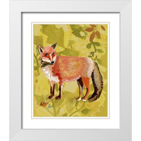 Foxy White Modern Wood Framed Art Print with Double Matting by Sokal, Patti