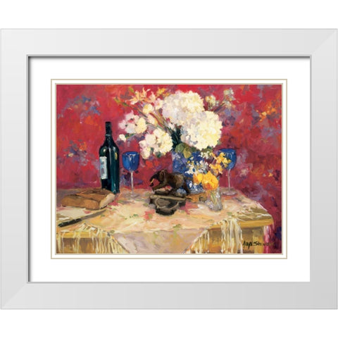 White Bouquet White Modern Wood Framed Art Print with Double Matting by Stevens, Allayn