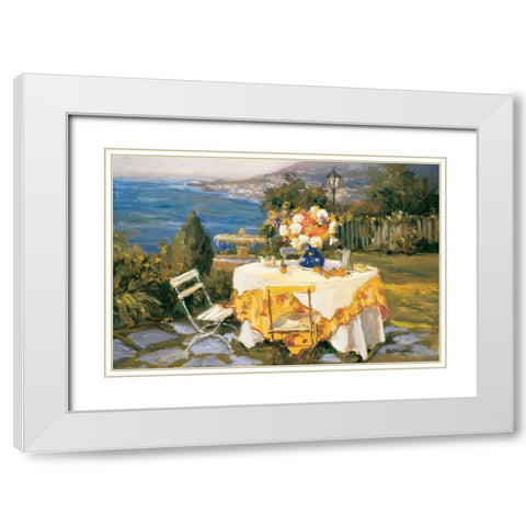 Morning Light White Modern Wood Framed Art Print with Double Matting by Stevens, Allayn