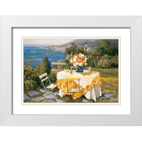 Morning Light White Modern Wood Framed Art Print with Double Matting by Stevens, Allayn