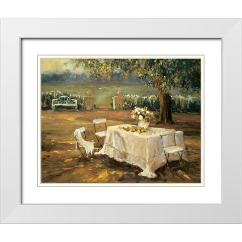 Sunset Meadow White Modern Wood Framed Art Print with Double Matting by Stevens, Allayn