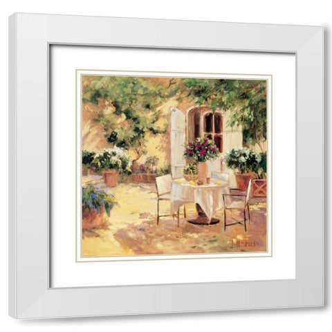 Country Villa White Modern Wood Framed Art Print with Double Matting by Stevens, Allayn