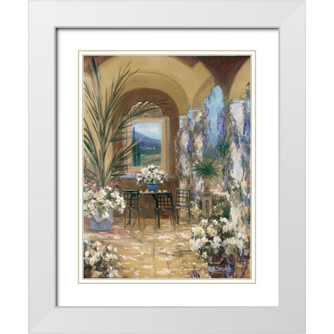 The Veranda 1 White Modern Wood Framed Art Print with Double Matting by Stevens, Allayn