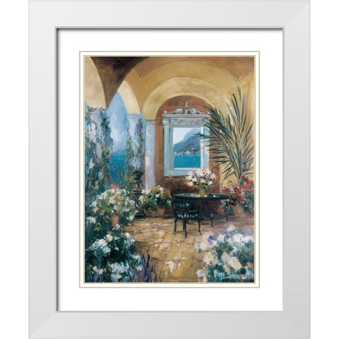 The Veranda 2 White Modern Wood Framed Art Print with Double Matting by Stevens, Allayn