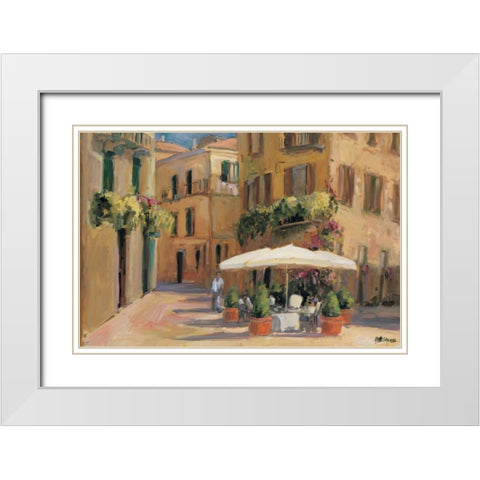Cafe Bordeaux White Modern Wood Framed Art Print with Double Matting by Stevens, Allayn