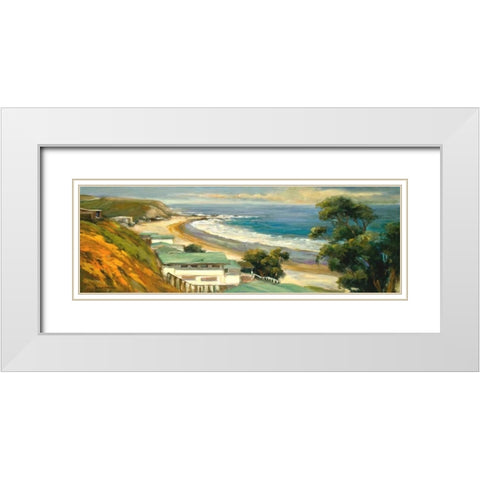 Sunlit Cove White Modern Wood Framed Art Print with Double Matting by Stevens, Allayn