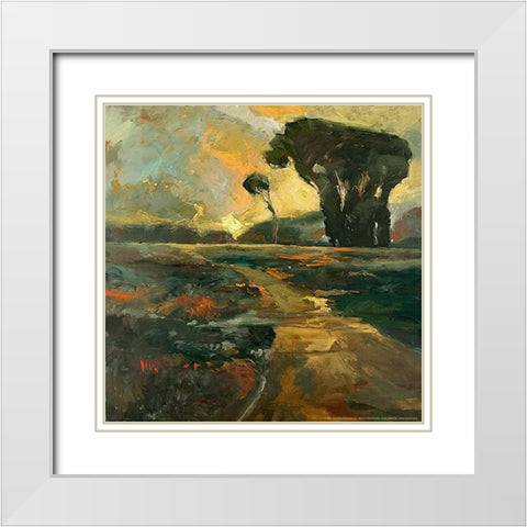 Safari Road White Modern Wood Framed Art Print with Double Matting by Stevens, Allayn