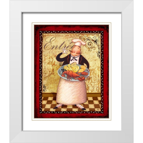 Chef 3 EntrÃ©e White Modern Wood Framed Art Print with Double Matting by Eisner, Viv