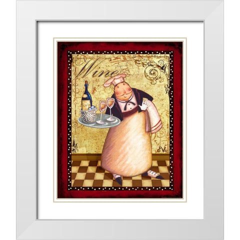 Chef 4 Wine White Modern Wood Framed Art Print with Double Matting by Eisner, Viv