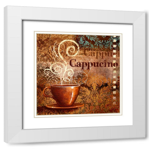 Coffee 2 Cappucino White Modern Wood Framed Art Print with Double Matting by Eisner, Viv
