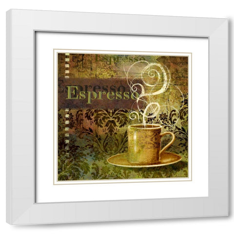 Coffee 3 Espresso White Modern Wood Framed Art Print with Double Matting by Eisner, Viv