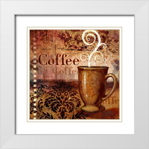 Coffee 4 Coffee White Modern Wood Framed Art Print with Double Matting by Eisner, Viv
